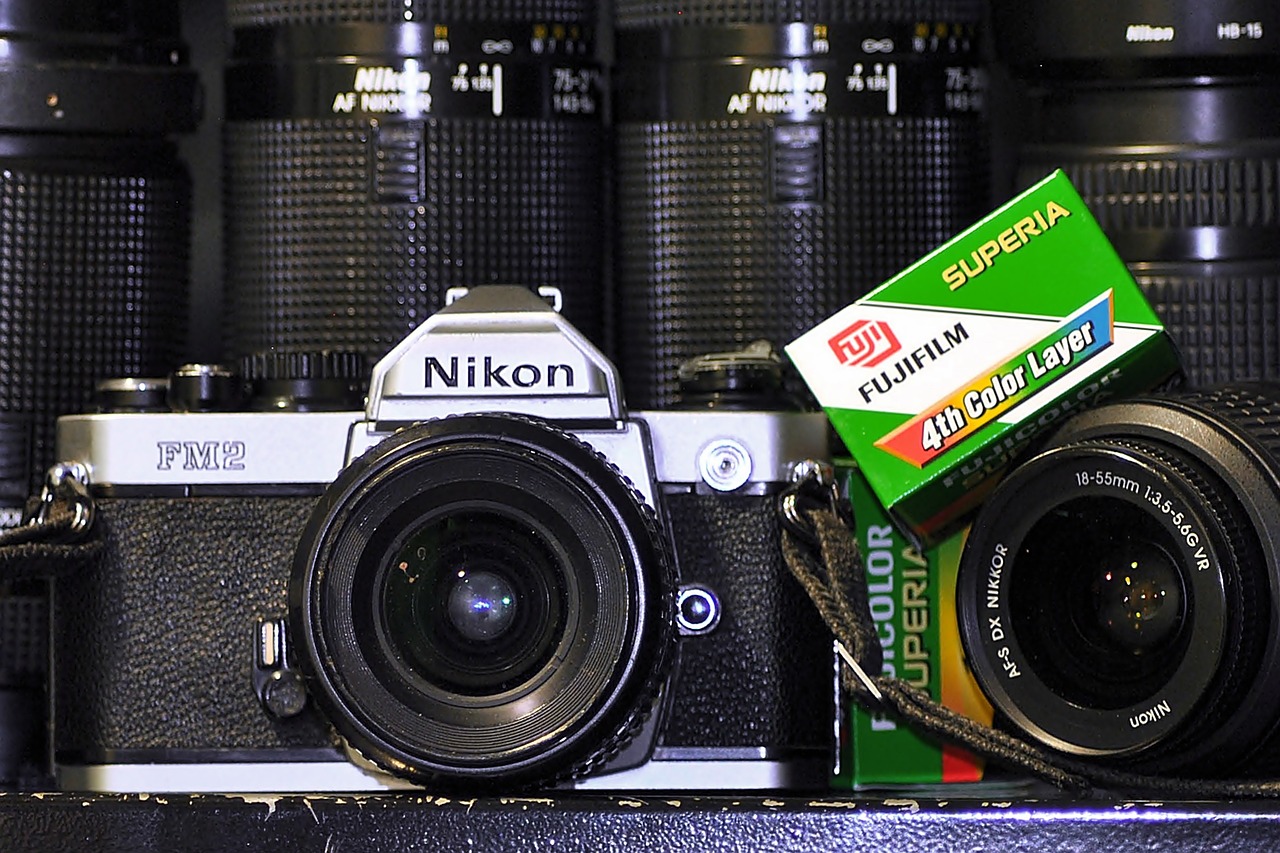 Fotoaparatas, Refleksas, Nikon, Lęšiai, Fujifilm, Juoda, Senas, Nemokamos Nuotraukos,  Nemokama Licenzija