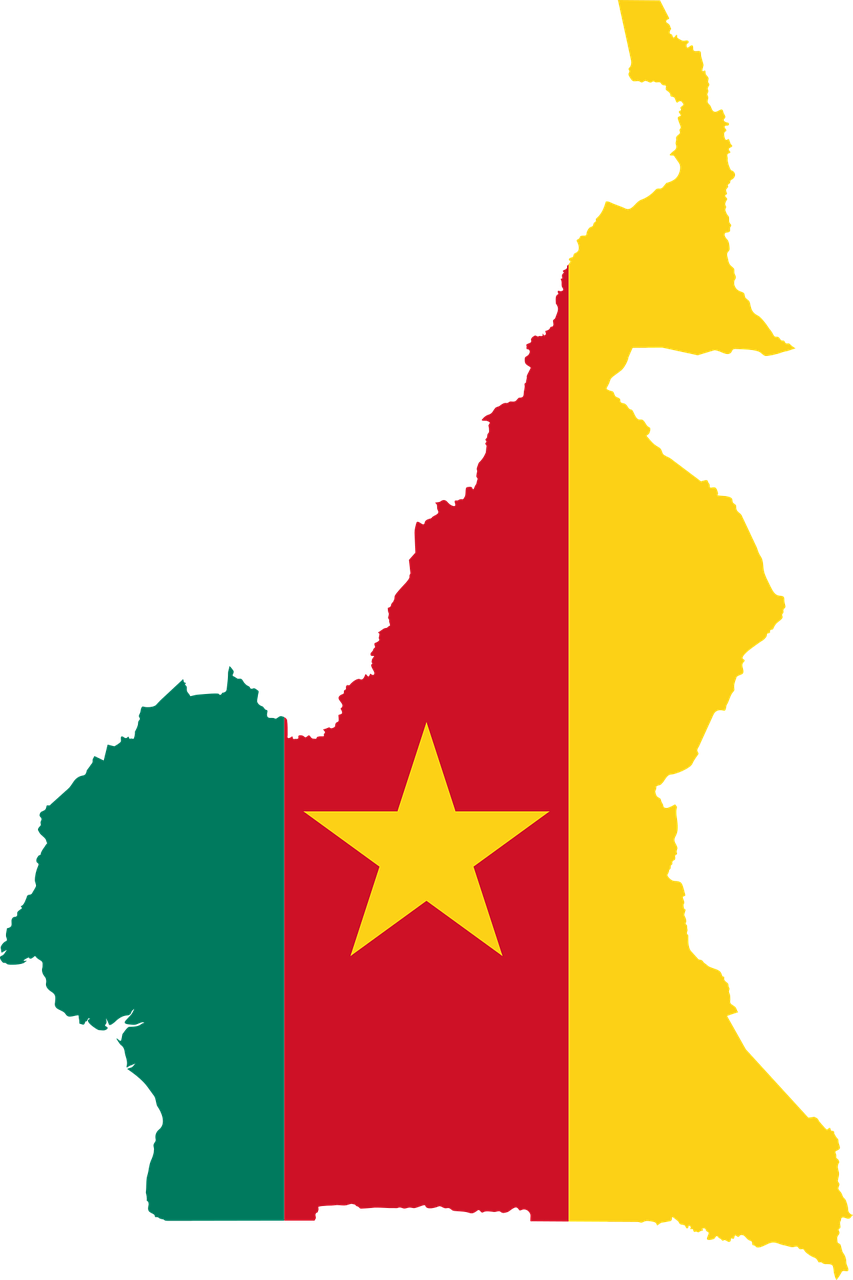 Cameroon, Vėliava, Žemėlapis, Geografija, Kontūrai, Afrika, Šalis, Tauta, Sienos, Svg