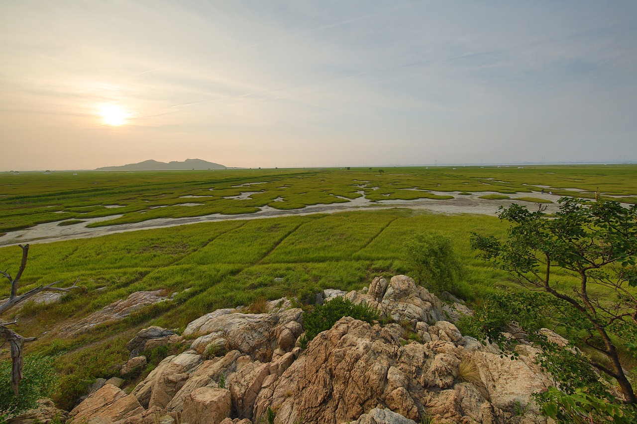 Gali Sala, Saulėlydis, Songhan City, Mėlynas Pievas, Saulėlydis, Mėlynas, Žalias, Nemokamos Nuotraukos,  Nemokama Licenzija