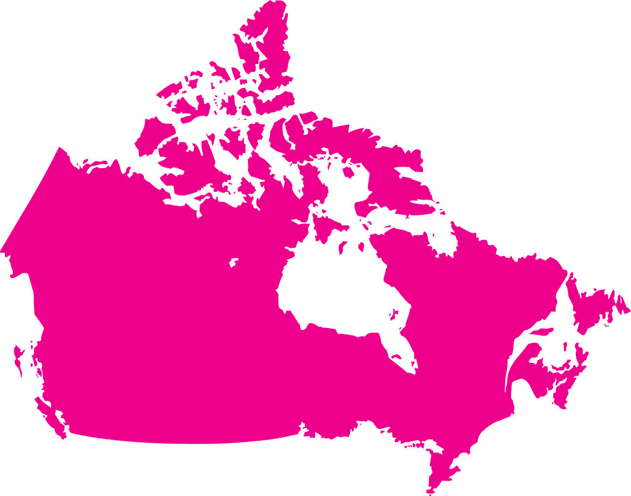 Kanada, Šalis, Žemėlapis, Tamsintas, Rožinis, Geografija, Kanados, Tauta, Šiaurės Amerika, Nemokama Vektorinė Grafika