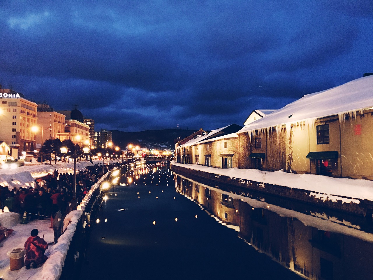 Kanalas, Otaru, Naktinis Vaizdas, Romantiškas, Žiema, Nemokamos Nuotraukos,  Nemokama Licenzija