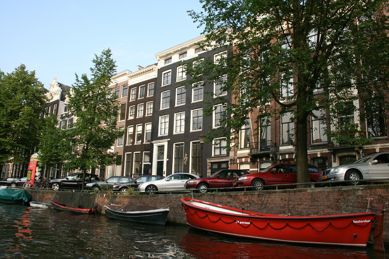 Kanalas, Amsterdamas, Nyderlandai, Vanduo, Dory, Valtis, Miestas, Europa, Automobiliai, Namai