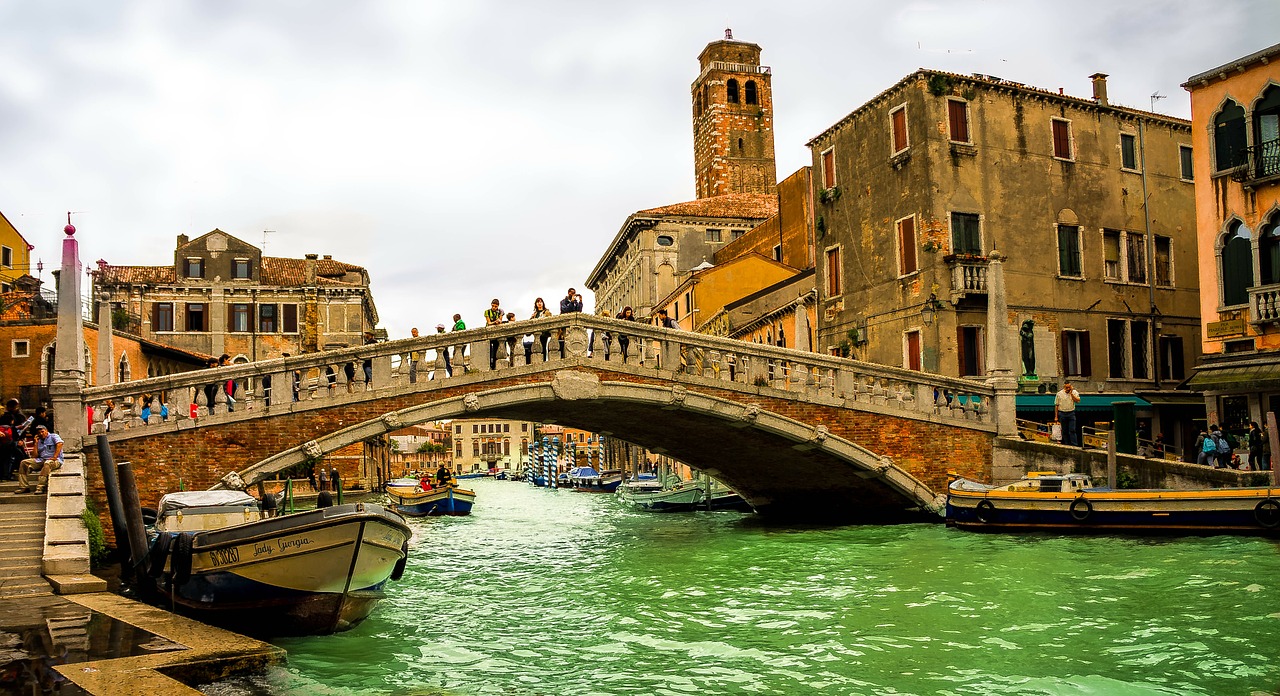 Kanalo Grande, Venecija, Italy, Tiltas, Kanalas, Vanduo, Namai, Valtys, Žinomas, Romantika