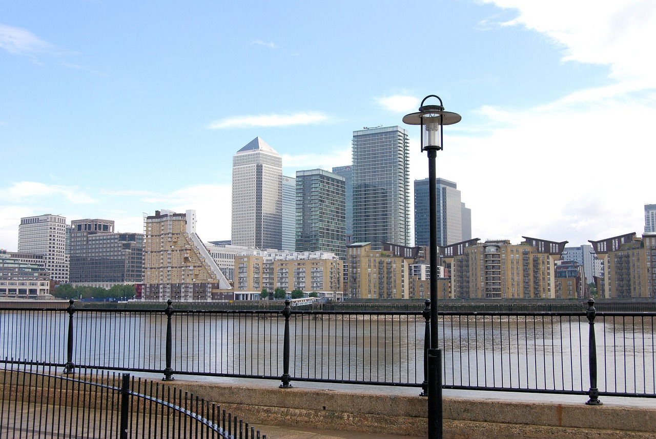 Kanarų Prieplauka, Londonas, Verslas, Architektūra, Miesto Panorama, Šiuolaikiška, Orientyras, Upė, Thames, Panorama