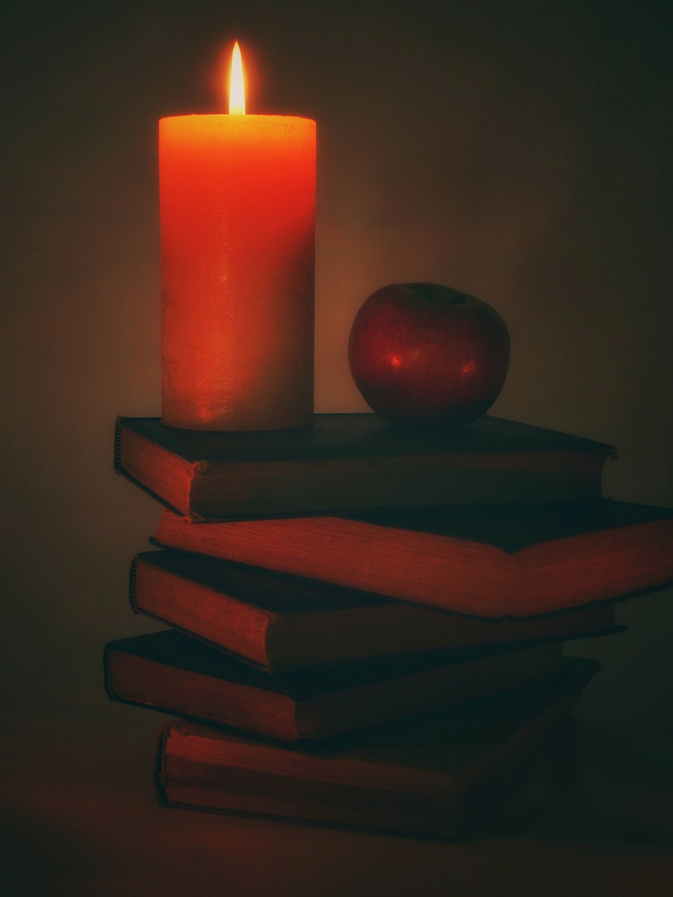 Žvakė,  Knyga Kamino,  Knygos,  Skaityti,  Apple,  Natiurmortas,  Šviesus,  Jaukus,  Metai,  Gyvenimo Būdas Obuolių