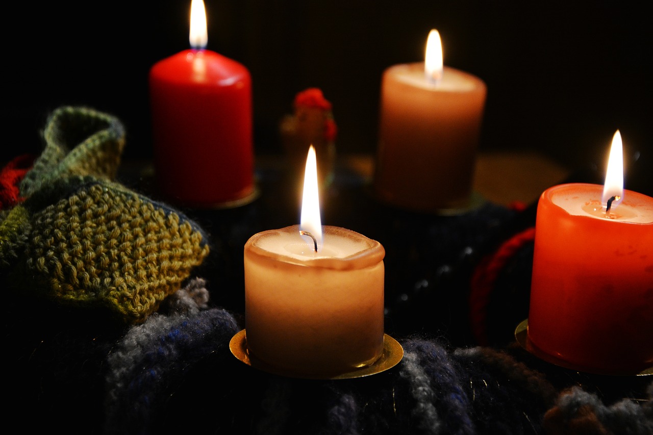 Žvakės, Atvykimo Vainikas, Adventas, Kalėdų Papuošalai, Žvakių Šviesa, 4 Atvykimas, Kalėdų Laikas, Liepsna, Kontempliatyvas, Ketvirta Žvakė