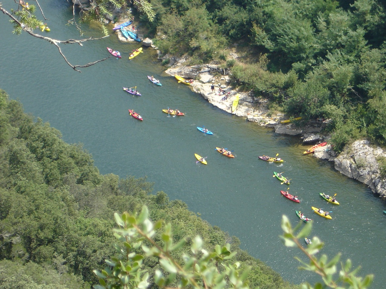 Kanojistas, Baidarėmis, Irklas, Paddleris, Boot, Vanduo, Upė, Šventė, Ardeche, France