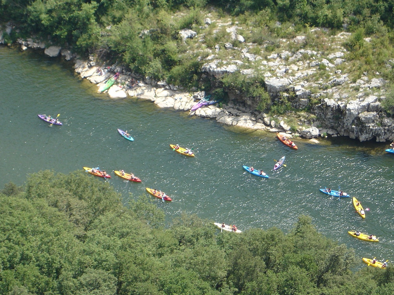 Kanojistas, Baidarėmis, Irklas, Paddleris, Boot, Vanduo, Upė, Šventė, Ardeche, France