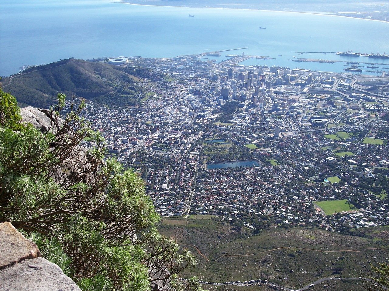 Cape Town, Miestas, Pietų Afrika, Stalas, Kalnas, Vandenynas, Jūra, Įlanka, Miesto Panorama, Miestas