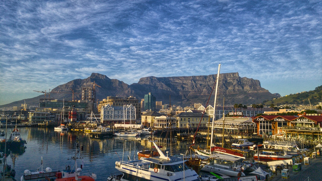 Cape Town, Stalo Kalnas, Kranto, Kalnas, Saulėtekis, Pietų Afrika, Uostas, Turizmas, Miesto Panorama, Mėlynas