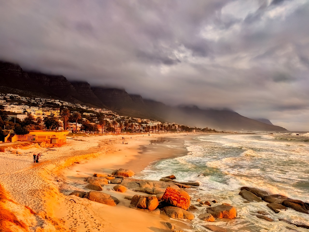 Cape Town, Pietų Afrika, Miestas, Papludimys, Smėlis, Atostogos, Šventė, Turizmas, Jūra, Vandenynas