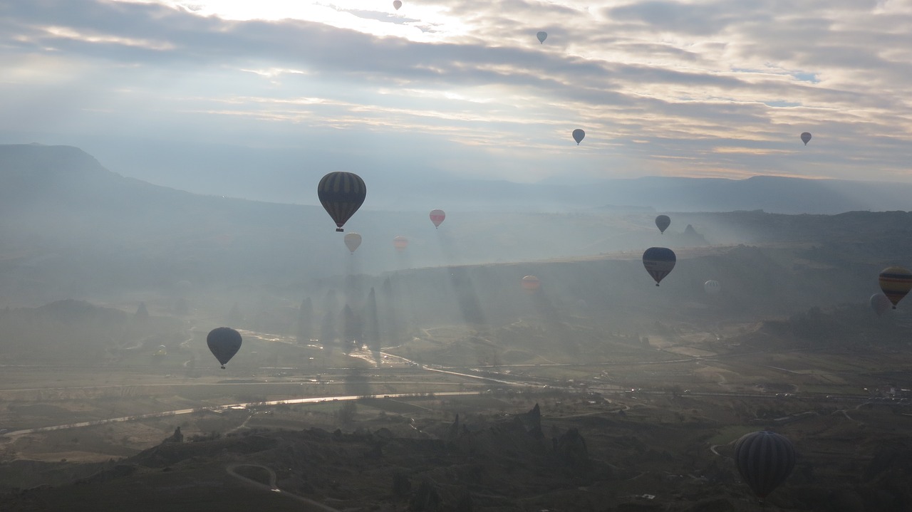 Cappadocia, Turkija, Skrydis Karšto Oro Balionu, Dangus, Gorema, Saulėtekis, Nemokamos Nuotraukos,  Nemokama Licenzija