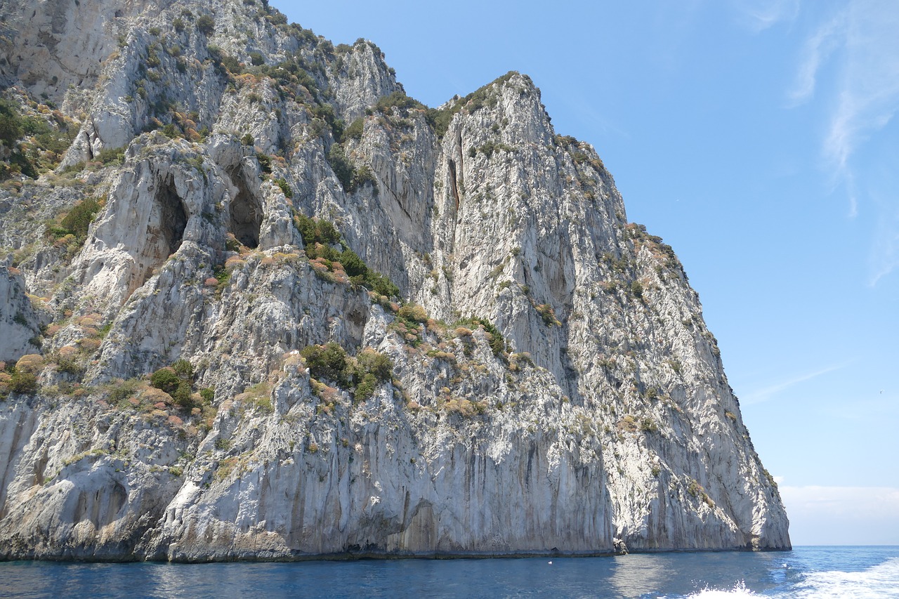 Capri, Italy, Viduržemio Jūros, Kranto, Sala, Gamta, Uolos, Šventė, Rokas, Panorama