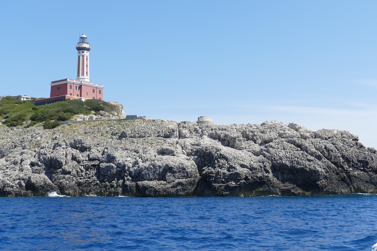 Capri, Italy, Viduržemio Jūros, Kranto, Sala, Gamta, Uolos, Šventė, Rokas, Panorama