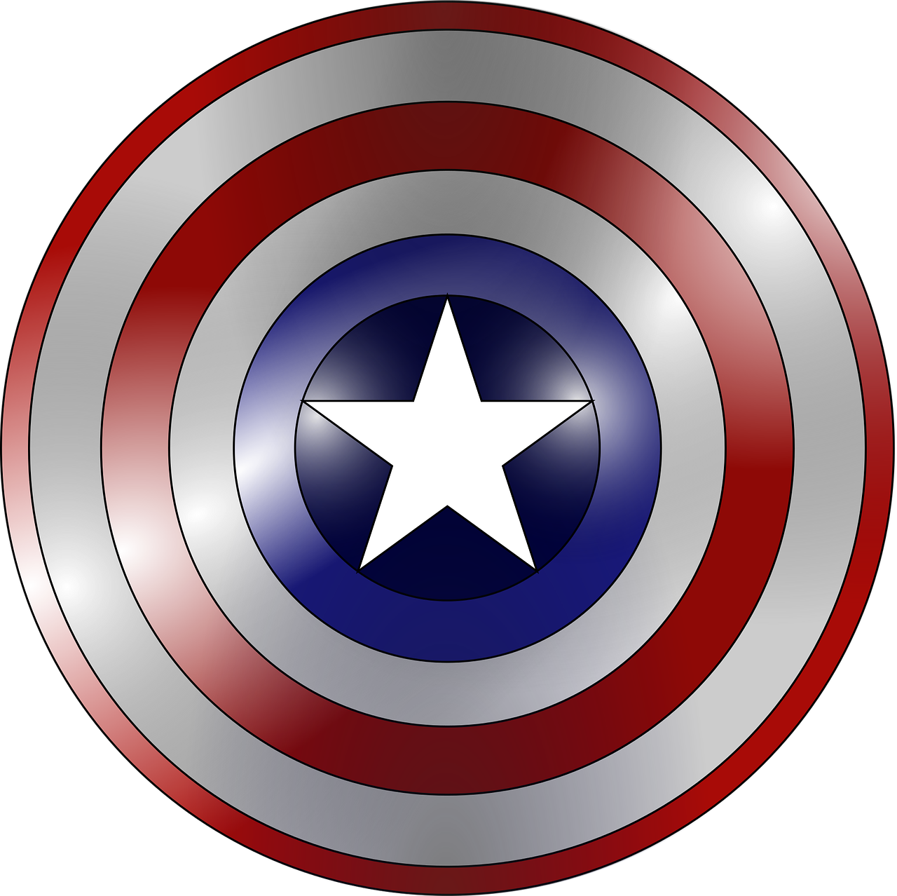 Kapitonas Amerika, Komiksų Knyga, Koncentrinis, Gradientas, Skydas, Specular, Super Herojus, Nemokama Vektorinė Grafika, Nemokamos Nuotraukos,  Nemokama Licenzija