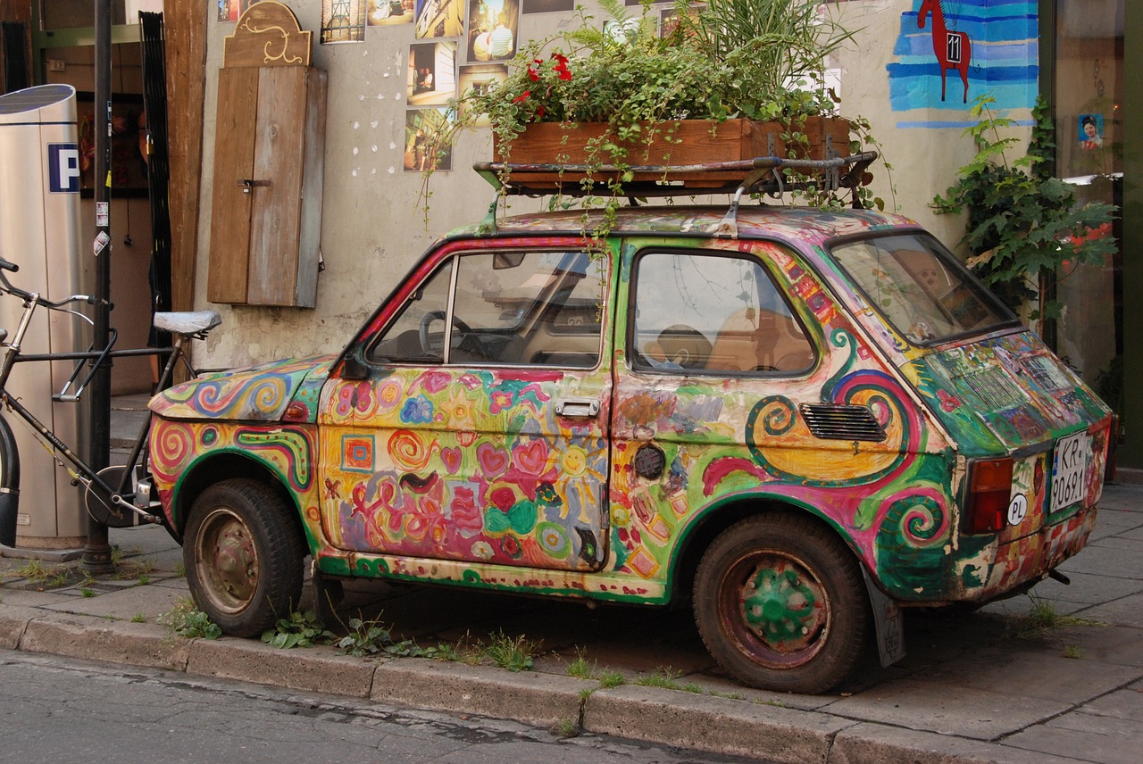 Automobilis, Apdaila, Dažytos, Augalas, Sodintuvas, Senas, Nemokamos Nuotraukos,  Nemokama Licenzija