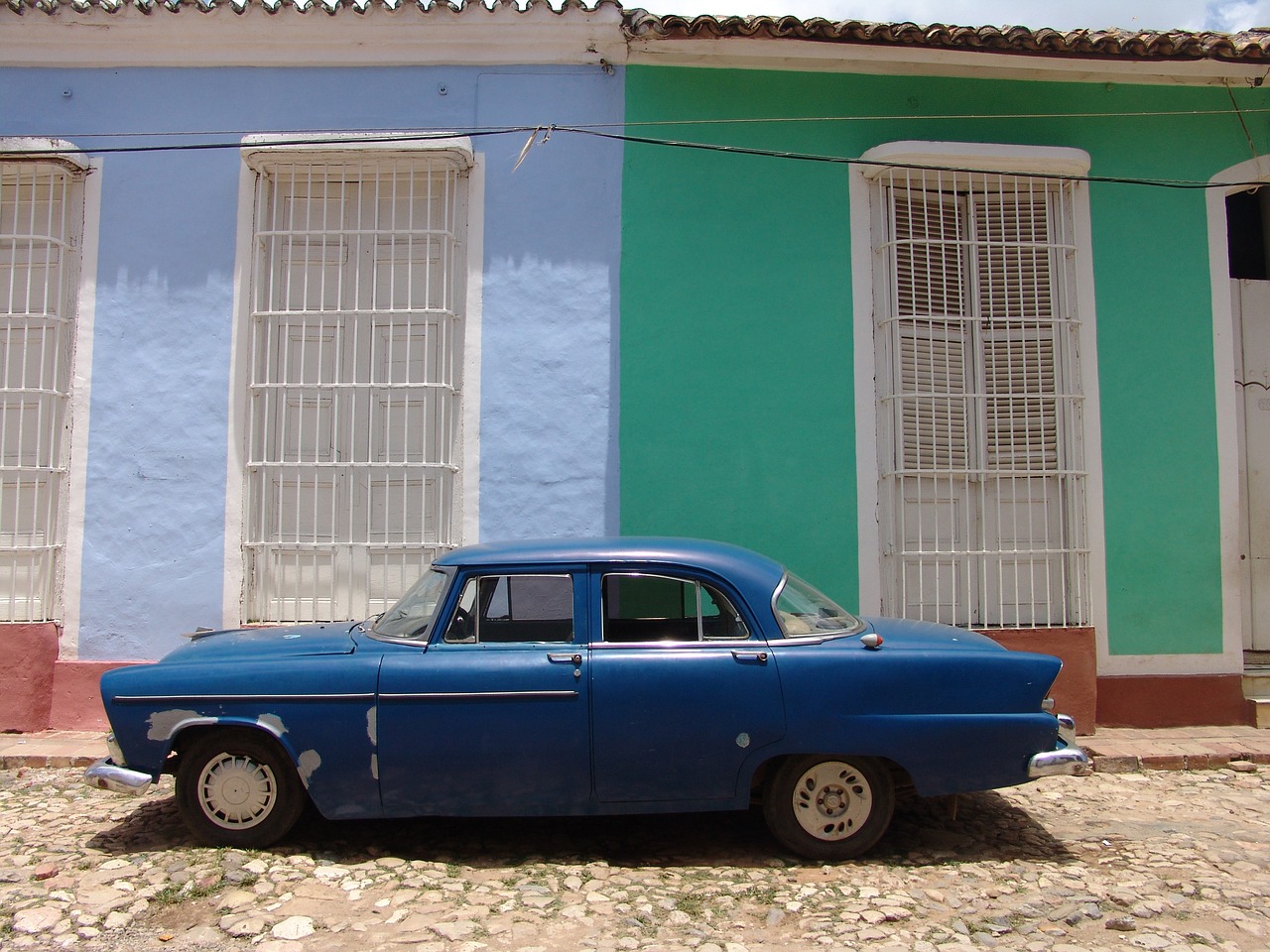 Automobilis, Kuba, Mėlynas, Klasikinis Automobilis, Senas Namas, Nemokamos Nuotraukos,  Nemokama Licenzija
