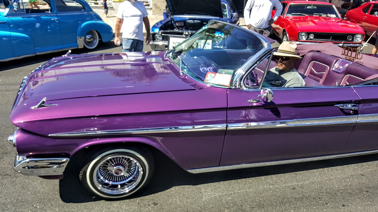 Automobilis, Lowrider, Chevy, Chevy Impala, Automobilių Šou, Klasikiniai Automobiliai, Violetinė, Ontarijas, Kalifornija, Maršrutas 66