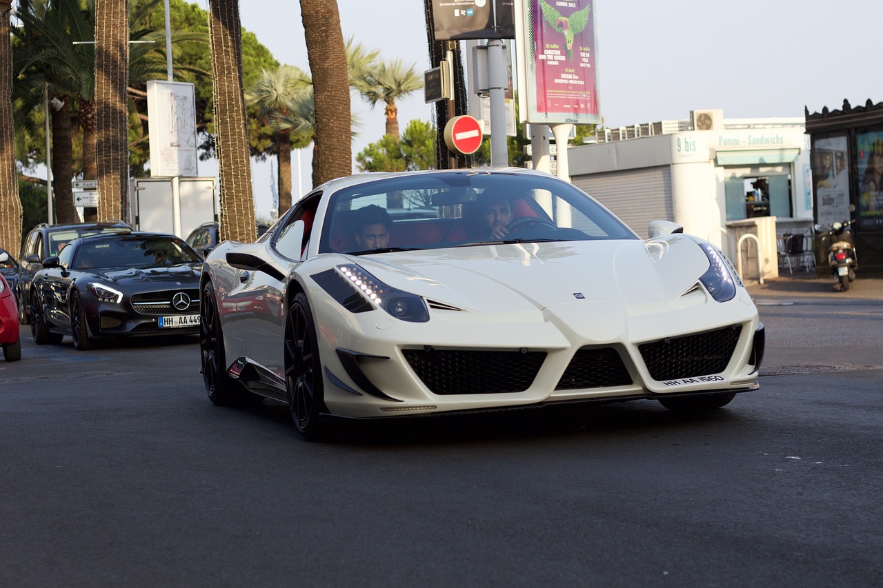 Automobilis,  Transporto Priemonė,  Dangas,  Transporto Sistema,  Kelias,  Ferrari,  458,  Prancūzijos Riviera,  Cannes,  France