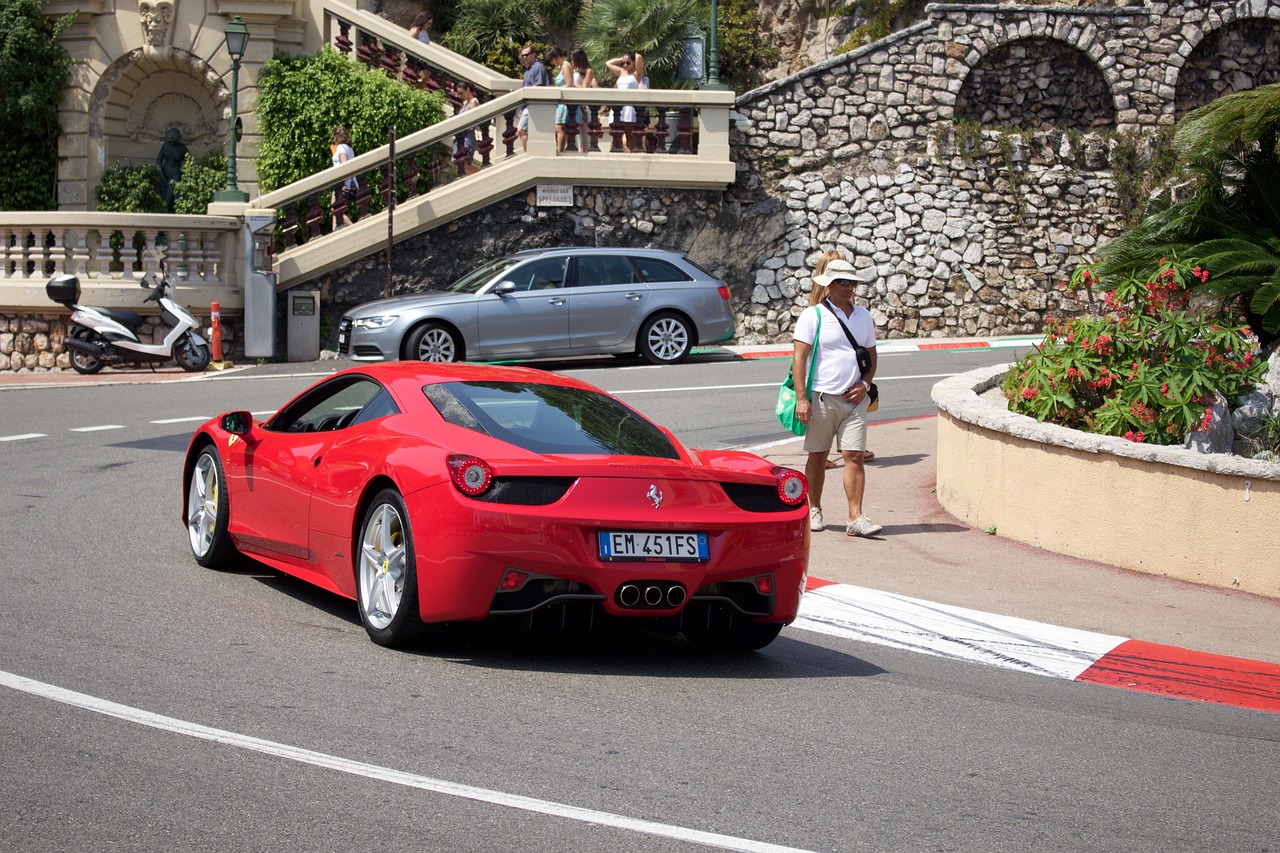 Automobilis,  Kelias,  Dangas,  Gatvė,  Transporto Sistema,  Monaco,  Ferrari,  Ferrari 458,  Prancūzijos Riviera,  Spintelė