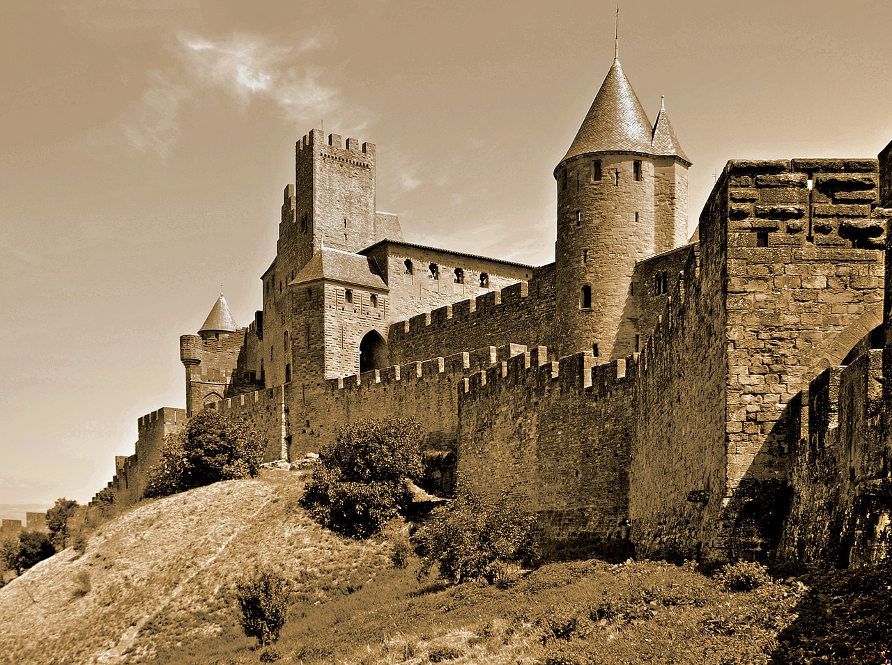 Carcassonne, France, Miesto Sienos, Viduramžiai, Bokštai, Nemokamos Nuotraukos,  Nemokama Licenzija