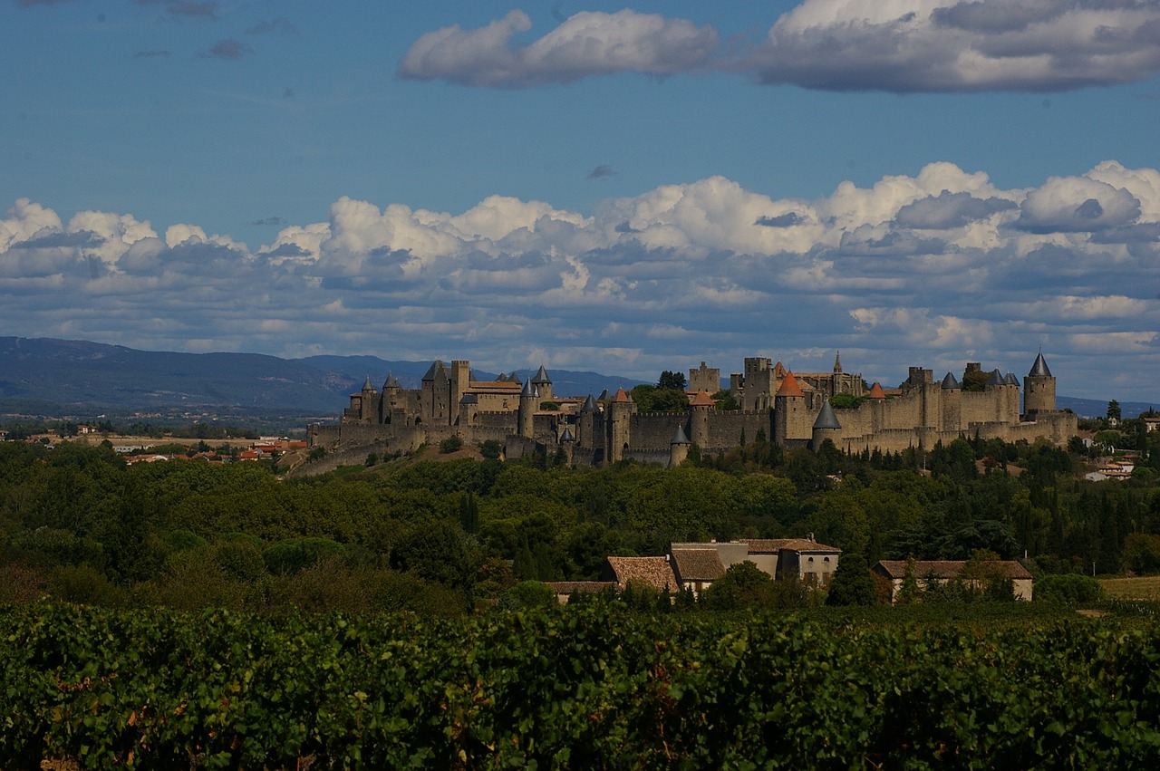 Carcassonne, Debesuotumas, Kraštovaizdis, Pilis, France, Debesys, Nemokamos Nuotraukos,  Nemokama Licenzija