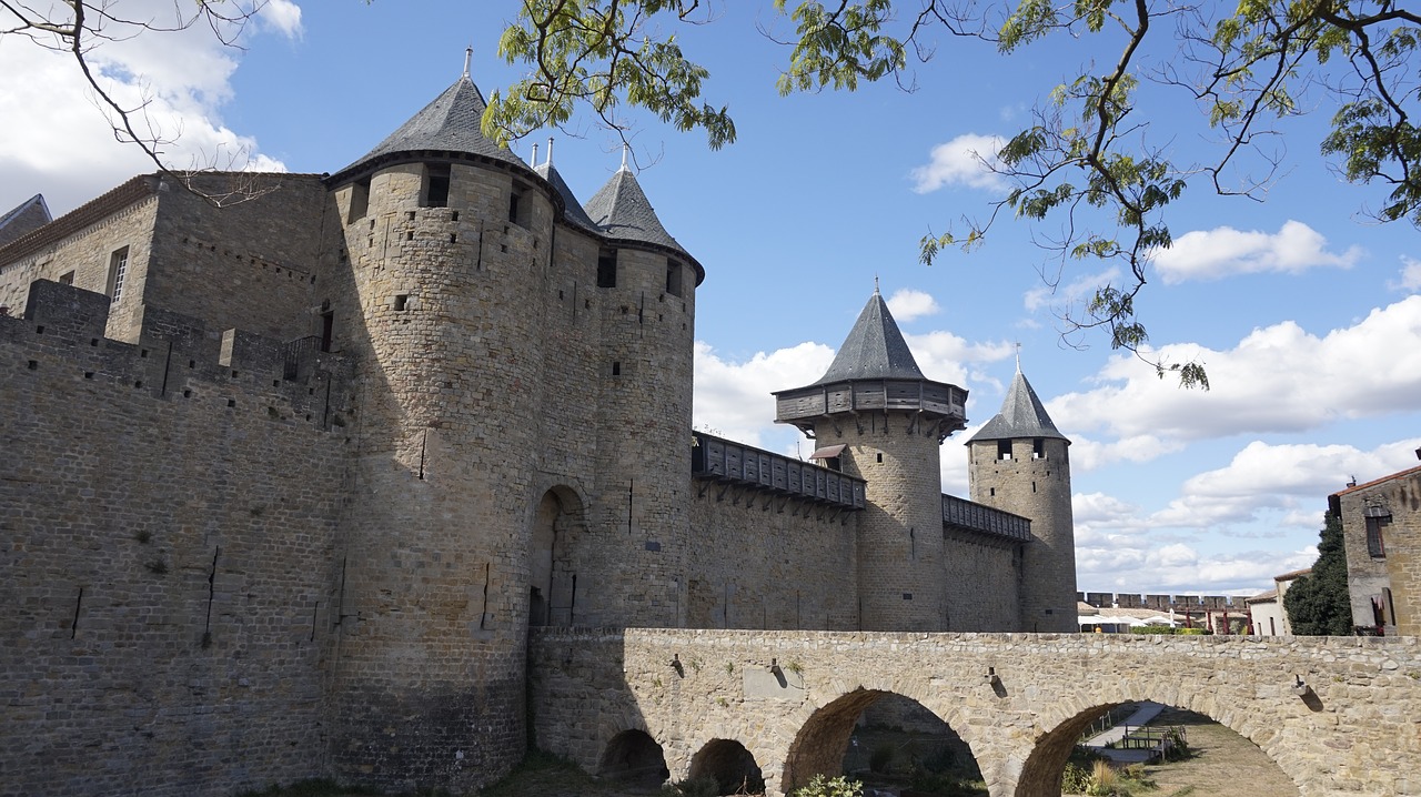 Carcassonne, France, Vasara, Tvirtovė, Paris, Pilis, Tvirtovės, Mūra, Istoriškai, Debesuotumas