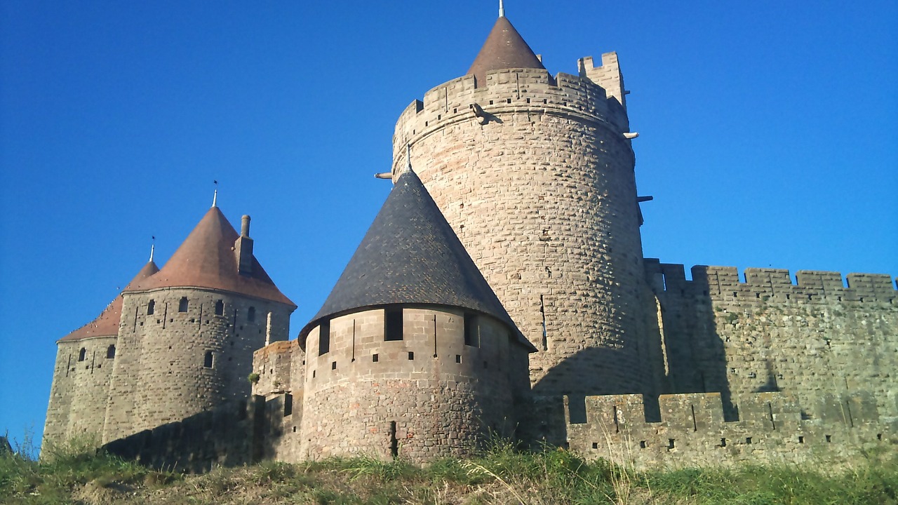 Carcassonne, Pilis, Senovės, Torrent, Europa, France, Istorinis, Kaimiškas, Kaimas, Senas