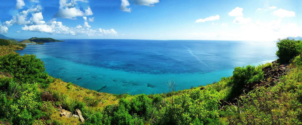 Karibų Jūros,  Tropical,  Antilų Kalnų,  St Kitts,  Tropics,  Kraštovaizdis,  Panorama,  Sunny,  Rojus,  Pobūdį