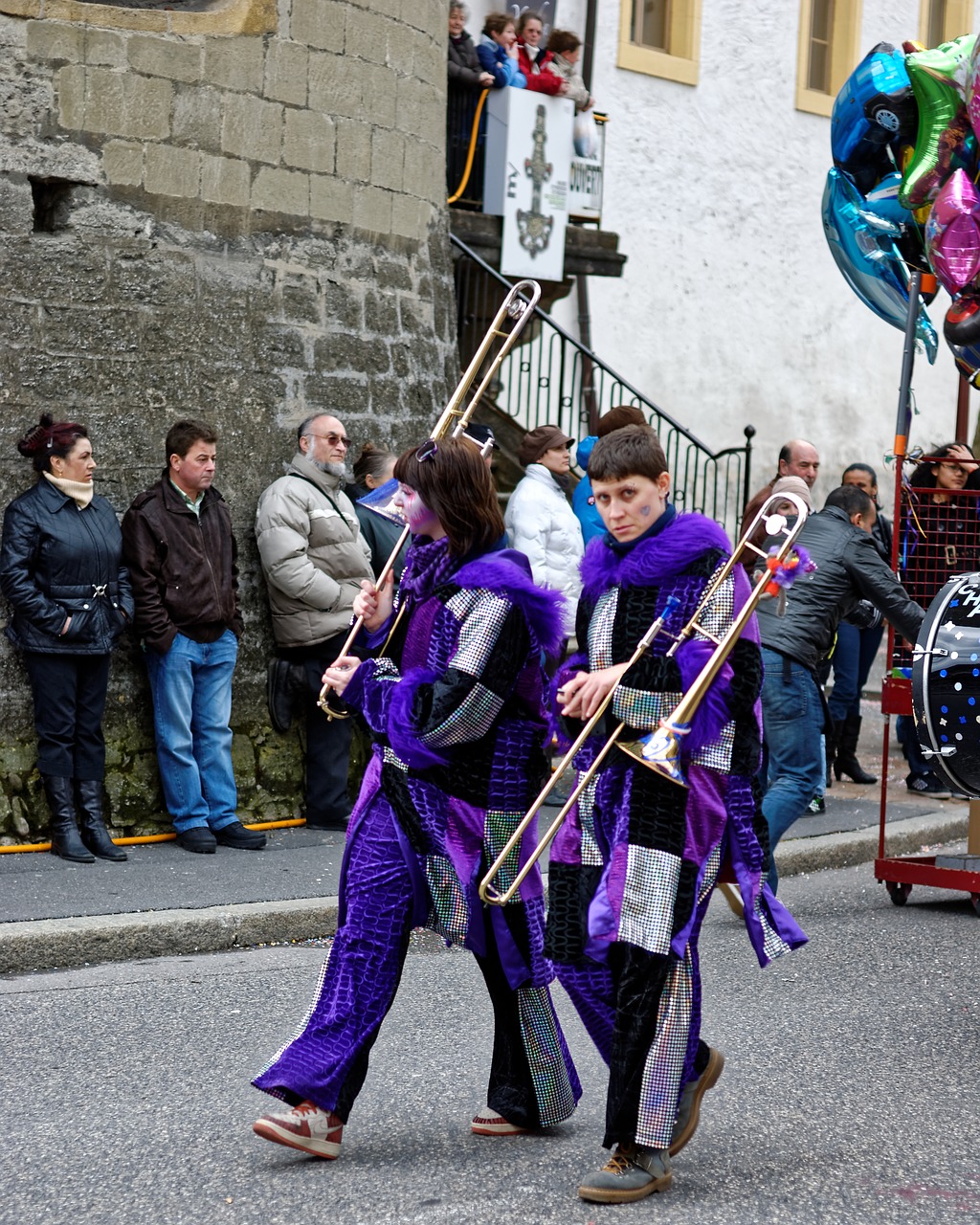 Karnavalas, Yverdonas, Vaud, Šveicarija, Žmonės, Žmogus, Festivalis, Kelias, Džiaugsmas, Muzika