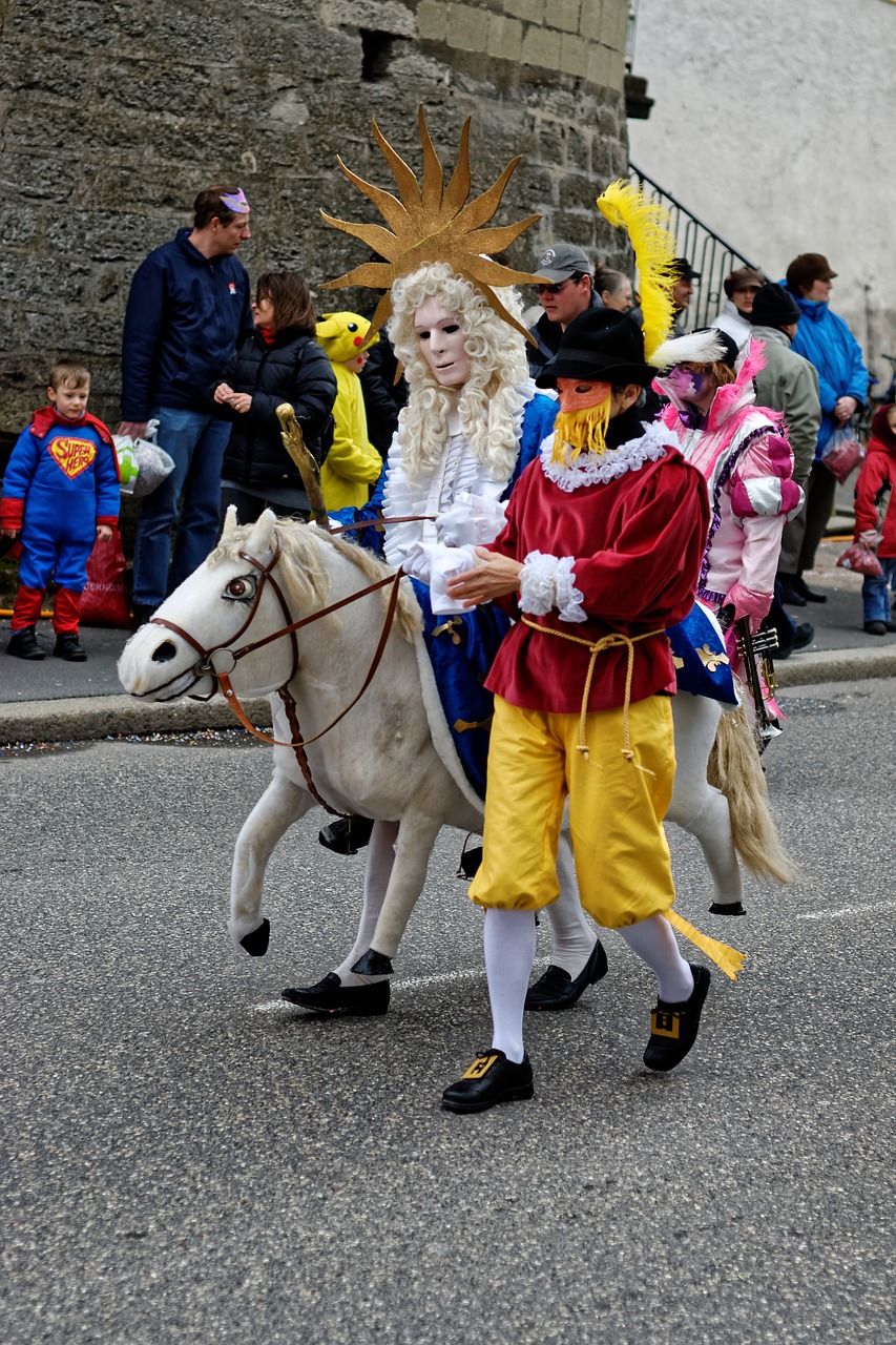 Karnavalas, Yverdonas, Vaud, Šveicarija, Žmonės, Žmogus, Festivalis, Kelias, Džiaugsmas, Muzika