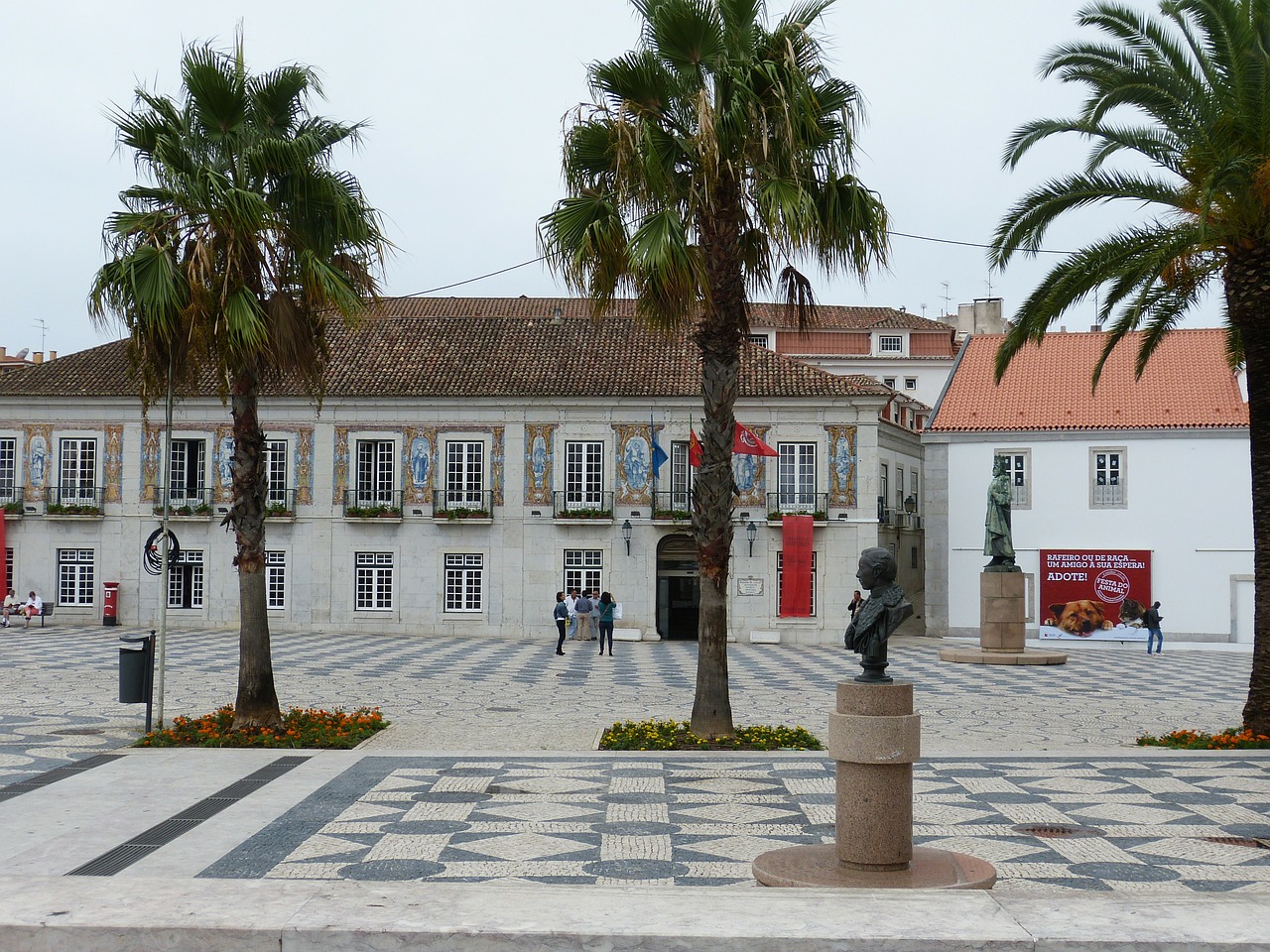 Cascais, Portugal, Erdvė, Paminklas, Statula, Grindinis Akmuo, Senamiestis, Šventė, Delnas, Nemokamos Nuotraukos