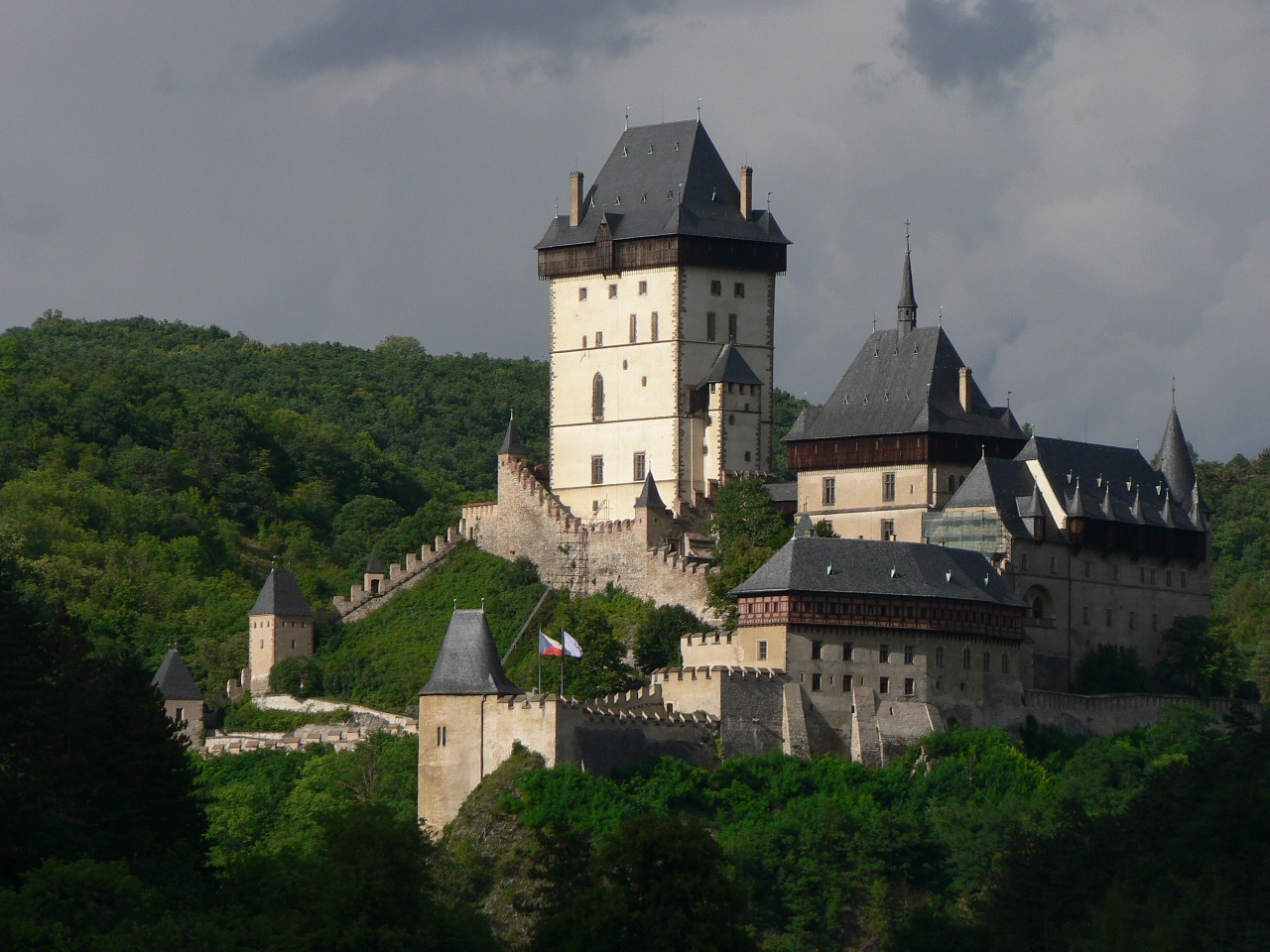 Pilis, Karlstejn, Charles, Čekų, Respublika, Bokštas, Mediena, Senas, Laikai, Turistas