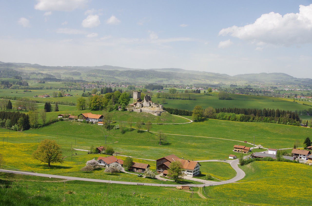 Pilis,  Panorama,  Vista,  Vokietija,  Pievos,  Kelių,  Turizmas,  Pobūdį,  Kelionė,  Ramybė