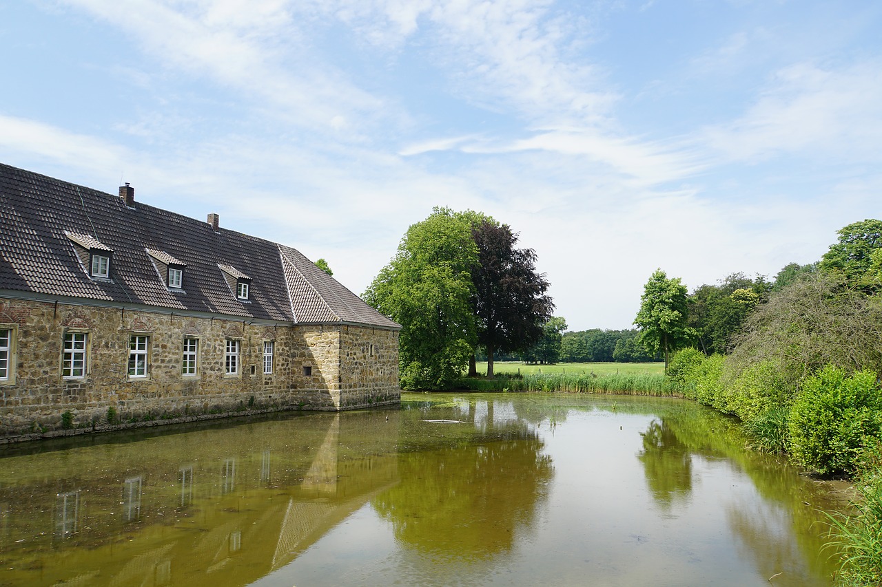 Pilis,  Wasserschloss,  Dorstene,  Recklinghausen,  Muziejus,  Pastatyti,  Architektūra,  Fasadas,  Vokietija,  Romantika