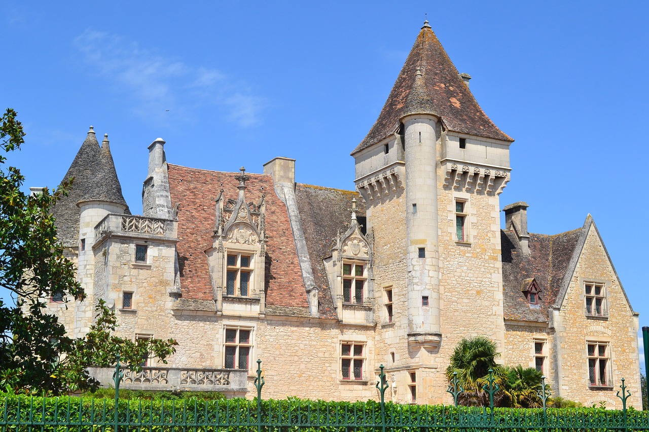 Pilis, Chateau Des Milandes, Renesansas, Bokštas, Dordogne, France, Aquitaine, Nemokamos Nuotraukos,  Nemokama Licenzija