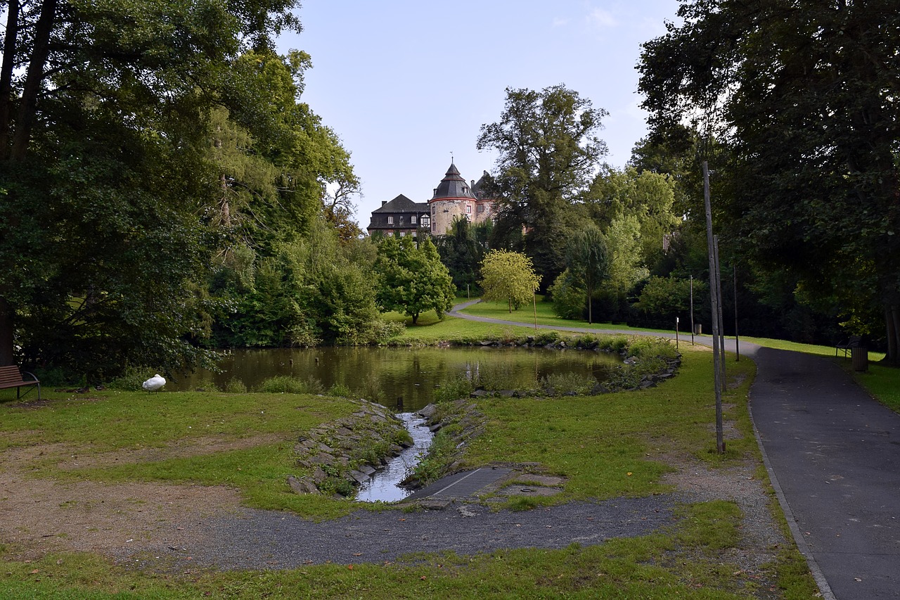 Pilies Parkas, Tvenkinys, Schloss Laubach, Nemokamos Nuotraukos,  Nemokama Licenzija