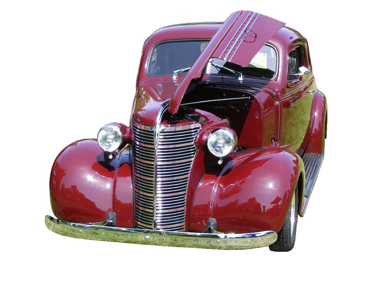 Katė, Oldtimer, Chev, Chevrolet, 1938, Raudona, Maroon, Vintage, Automobilis, Restauravimas