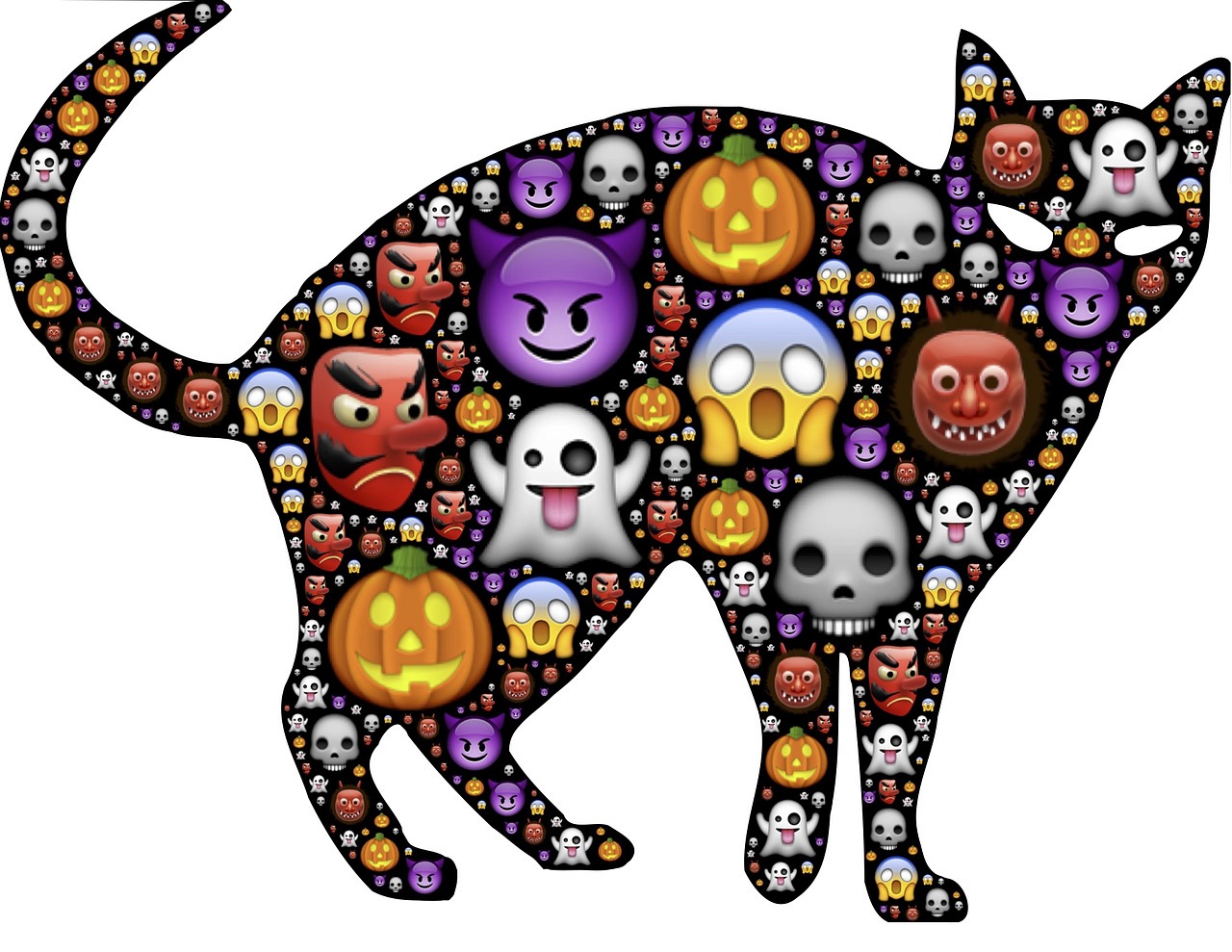 Katė, Halloween, Emoji, Baugus, Baisus, Baisu, Piktogramos, Simbolis, Šventė, Šventė