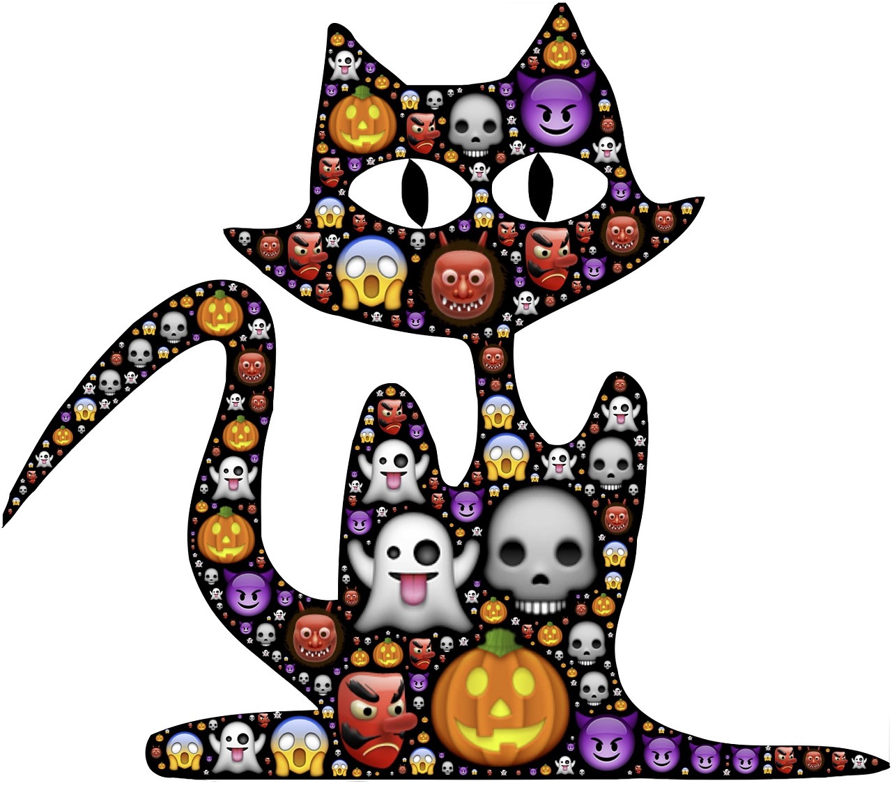 Katė, Halloween, Emoji, Baugus, Baisus, Baisu, Piktogramos, Simbolis, Šventė, Šventė