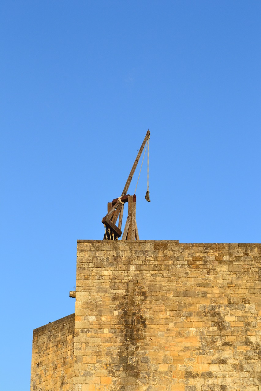 Trebuchet, Katapulta, Castelnaud Pilis, Viduramžių Pilis, Akmeninė Siena, Viduramžių Ginklas, Castelnaudo Koplyčia, Vidutinis Amžius, Dordogne, Château De Castelnaud