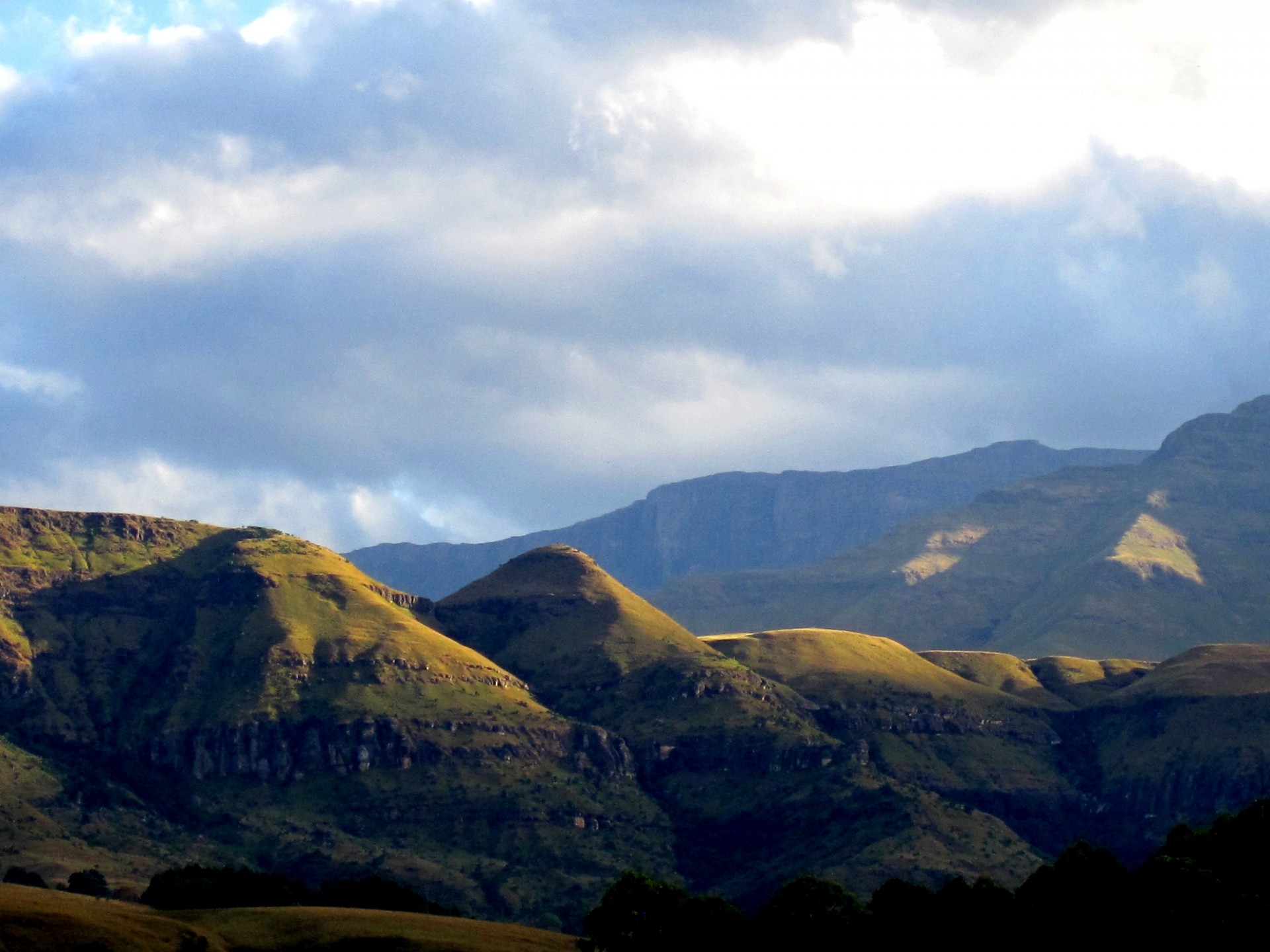 Kraštovaizdis,  Kalnai,  Veld,  Medžiai,  Gaudyti Saulę,  Drakensbergas, Nemokamos Nuotraukos,  Nemokama Licenzija