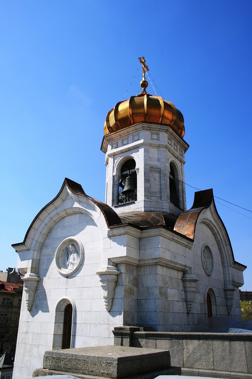 Katedra, Rusų Ortodoksų, Religija, Architektūra, Auksinis Kupolas, Arkos, Baltos Sienos, Bellfry, Langų Lentos, Rusų Ortodoksų Kryžius