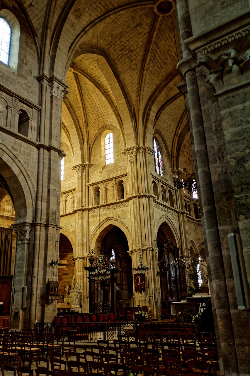 Katedra, Viduje, Langres, France, Gotika, Senas, Architektūra, Pastatas, Garbinimo Namai, Istoriškai