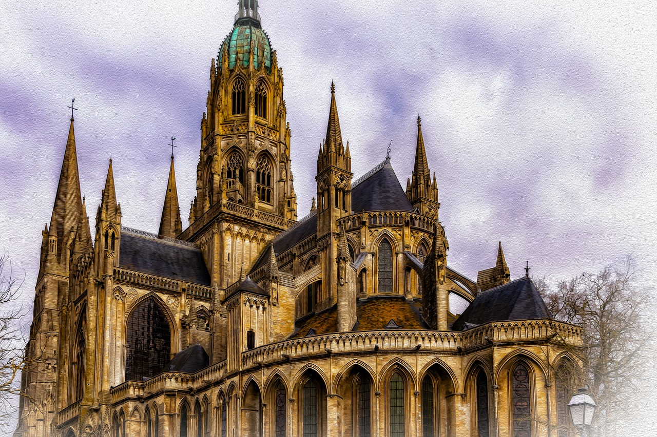 Katedra,  Dom,  Bažnyčia,  Architektūra,  Religija,  Katalikų,  Garbinimo Namai,  Krikščionybė,  France,  Bayeux