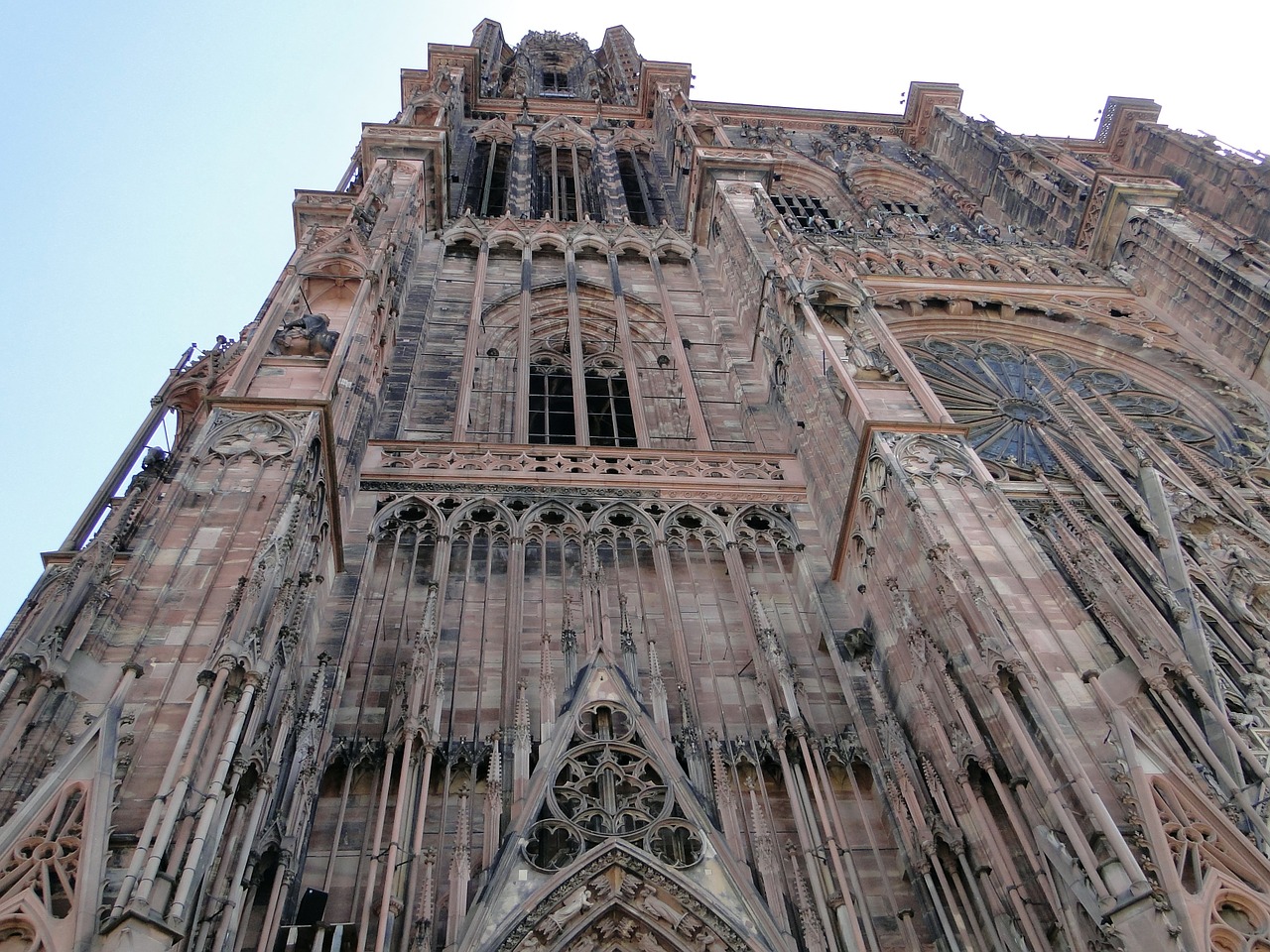 Katedra, Perspektyva, Bokštas, Pastatas, Architektūra, Krikščionybė, Dangus, Bažnyčia, France, Strasbourg