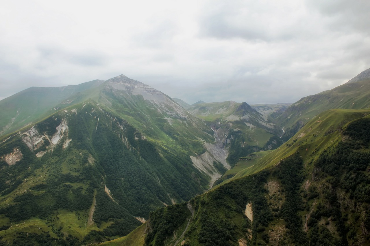 Kaukazas, Kalnai, Kalnų, Slėnis, Gorge, Uraganas, Gamta, Lauke, Kraštovaizdis, Vaizdingas