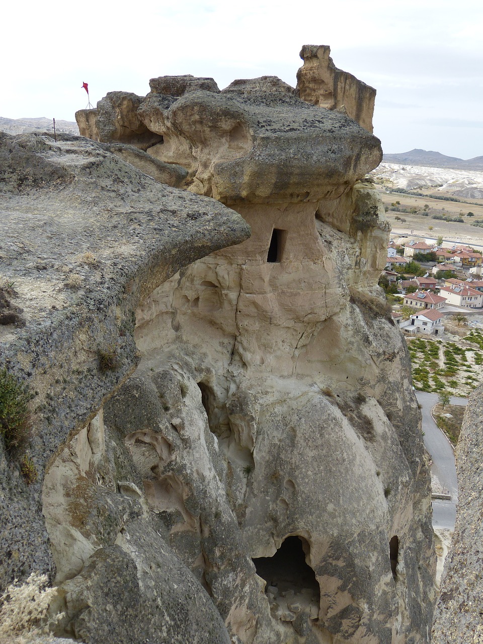 Cavusin, Rokas, Tufa, Lipti, Puiku, Vėliava, Pakilimas, Avanos, Nevşehir Cappadocia, Turkija