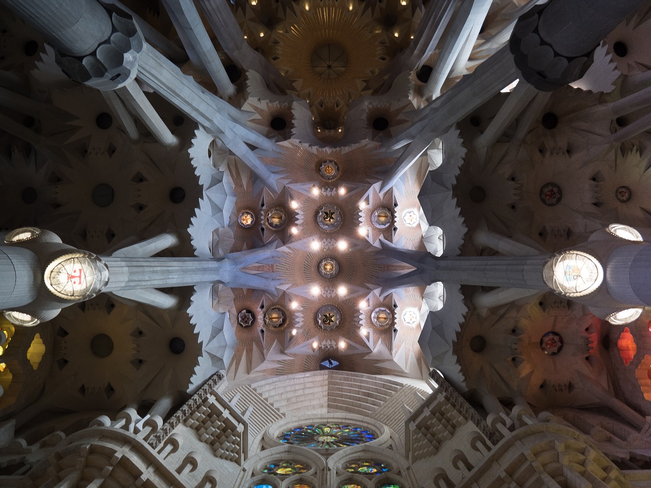 Lubos, Katedra, Sagrada Família, Barcelona, Katalonija, Viduje, Bažnyčia, Struktūra, Katedros Lubos, Perspektyva