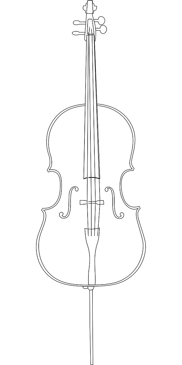 Violončelė, Instrumentas, Eilutė, Muzika, Nusilenkęs, Kontūrai, Stovintis, Nemokama Vektorinė Grafika, Nemokamos Nuotraukos,  Nemokama Licenzija